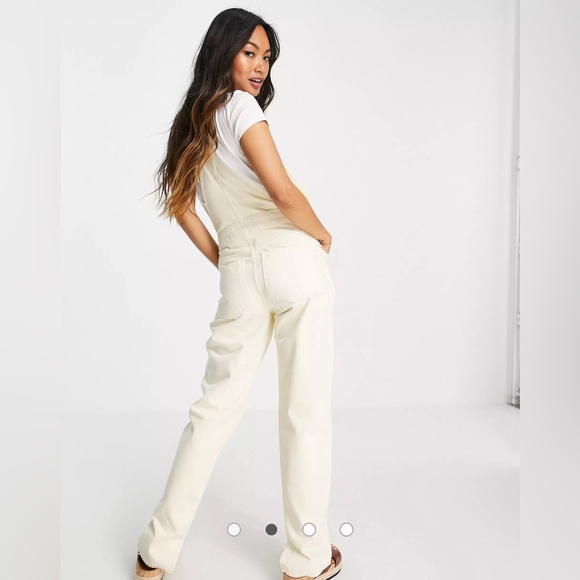 Cool Light Yellow Denim 90s Straight Leg Overall Sz 2 NEW - Picture 3 of 5